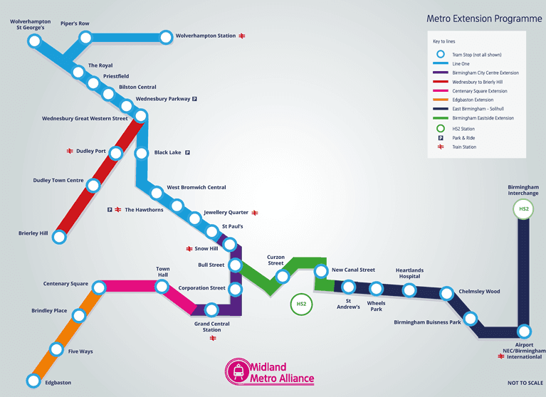 Carte Metro © Midland Metro Alliance